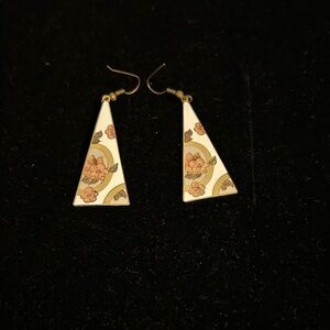 Elegant Floral Triangle Earrings